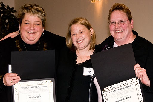 Dr. Joyce and Teresa were recently honored by Capital Area Humane Society